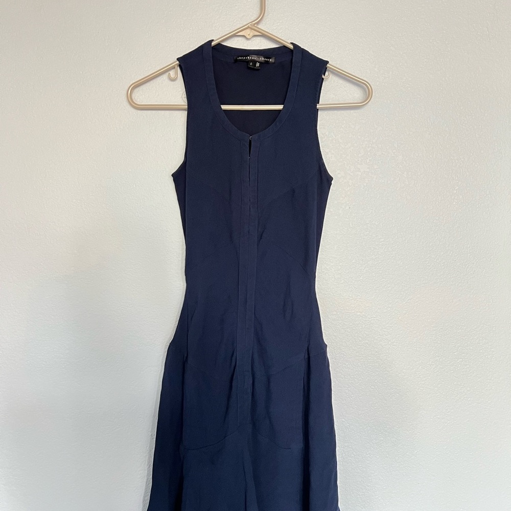 Theyskens Theory Silk Sleeveless Dress Xs 100% Silk Flowy Business Button 0